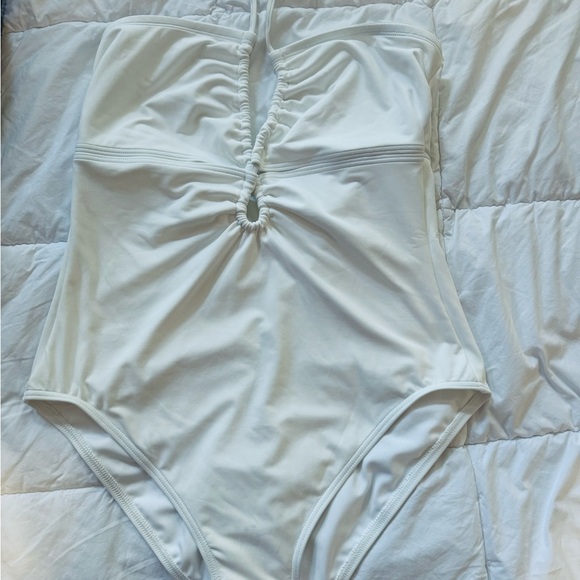 NWT Banana Republic One-Piece Swim Suit White Double Keyhole - Picture 6 of 7